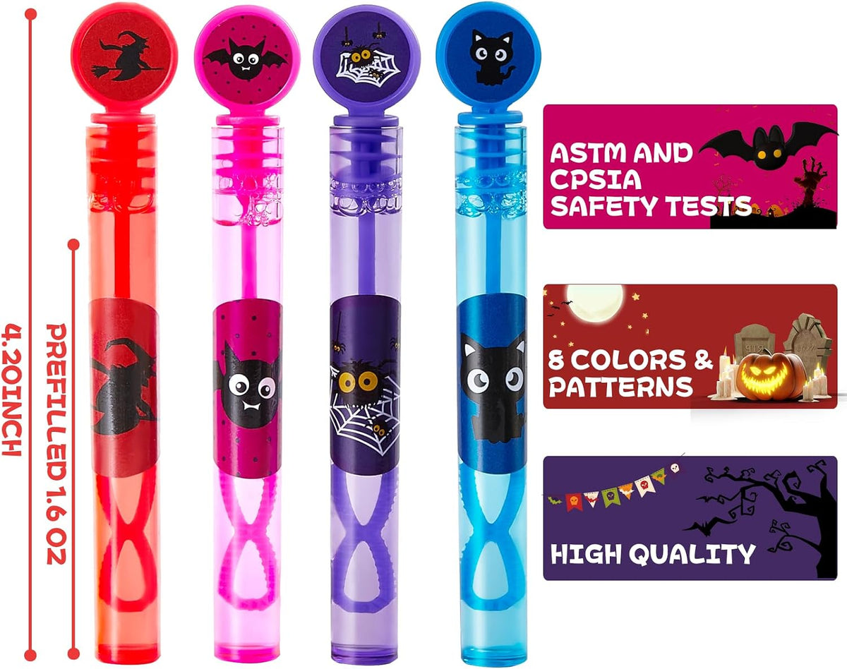 Digwry Halloween mini bubble wands with Halloween-themed stickers - view 3