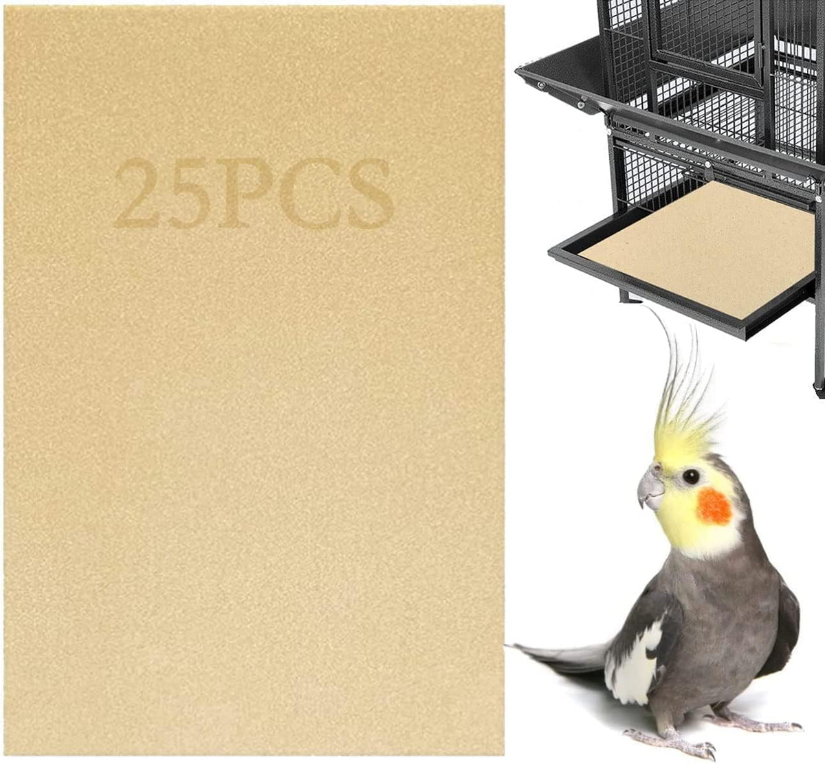 Firdnyohs 25PCS Gravel Paper for Bird Cage - 11" x 17"-25Pcs