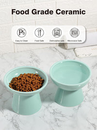Elevated Cat Food and Water Bowls Set - Single (Water Bowl) / Blue - image 3