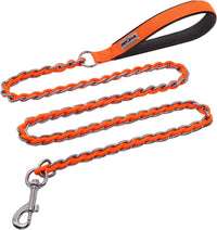 Chain Dog Leash, Bite-Proof Metal Leash - Orange / 4FT(5-30lb)