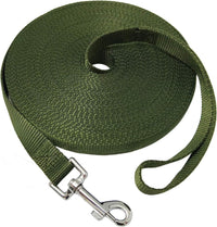 Nylon Training Dog Leash for Small Medium Large Dogs, Camping - Green / 1" x 100ft