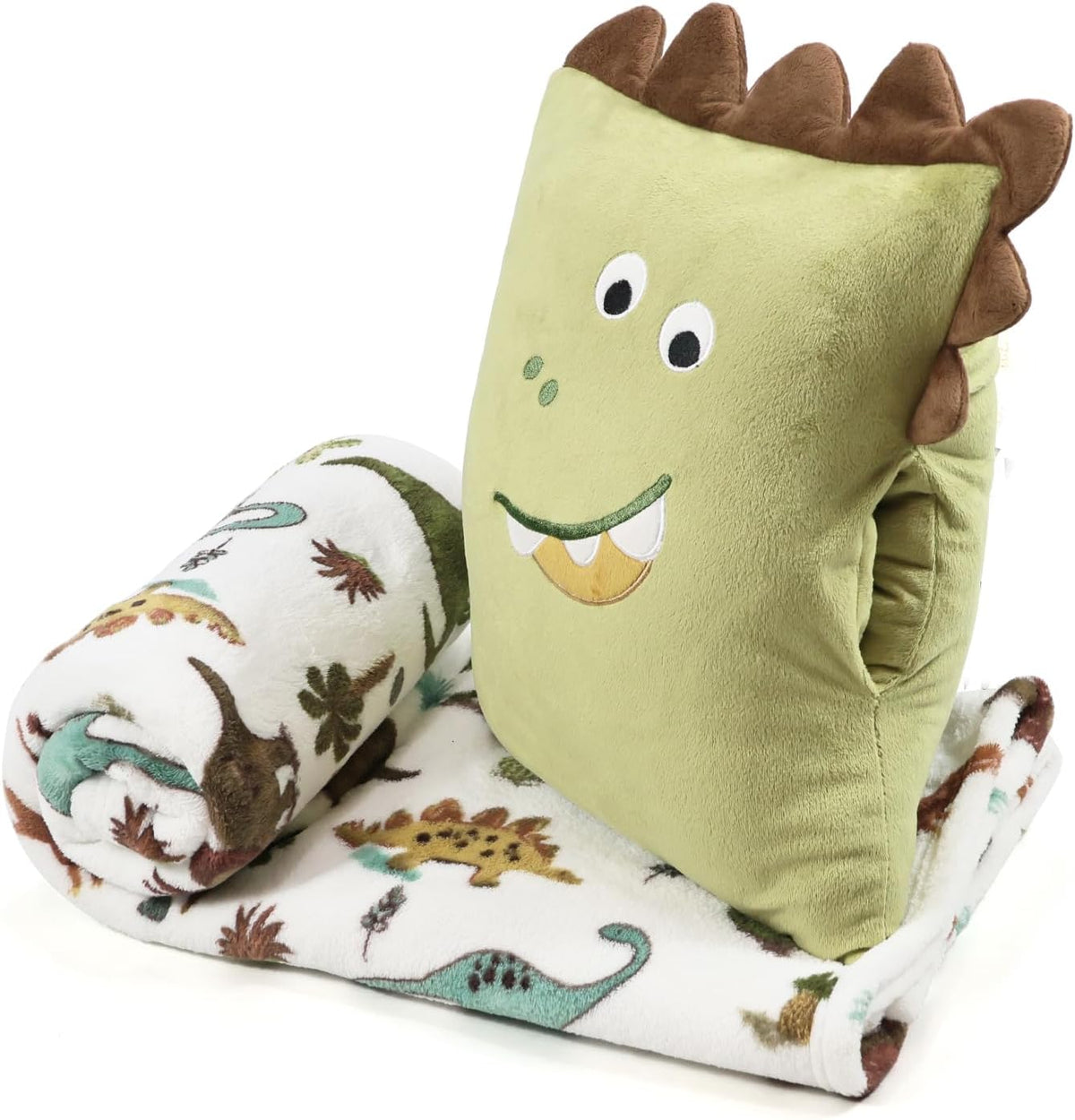 VigorSpring 3-in-1 kids travel pillow and blanket set, plush character pillow with hidden flannel bl - view 2