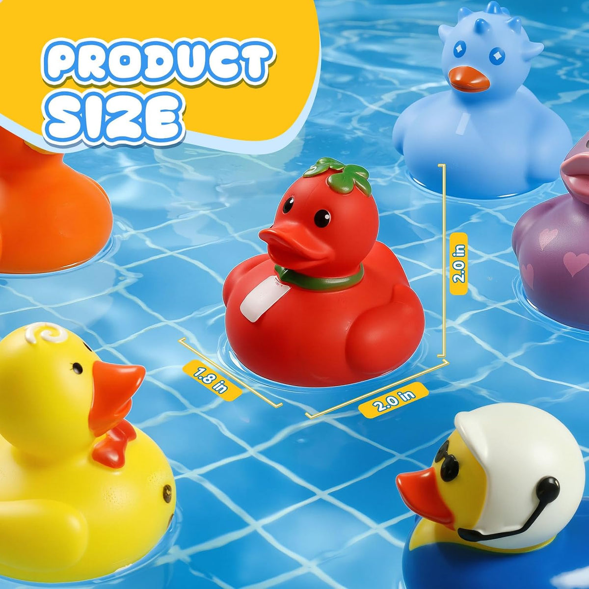 Tiaxidex 100 assorted 2 inch mini rubber ducks in bulk with mixed designs - view 5