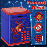 Spider Fingerprint Piggy Bank - Blue - image 3