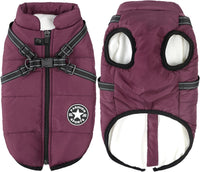 Aiboria Dog Jackets Coat for Winter Windproof Waterproof Skiing Dog - Violet / Large