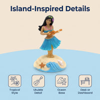 Solar powered dancing hula girl shaking head ornament for car dashboard or desk