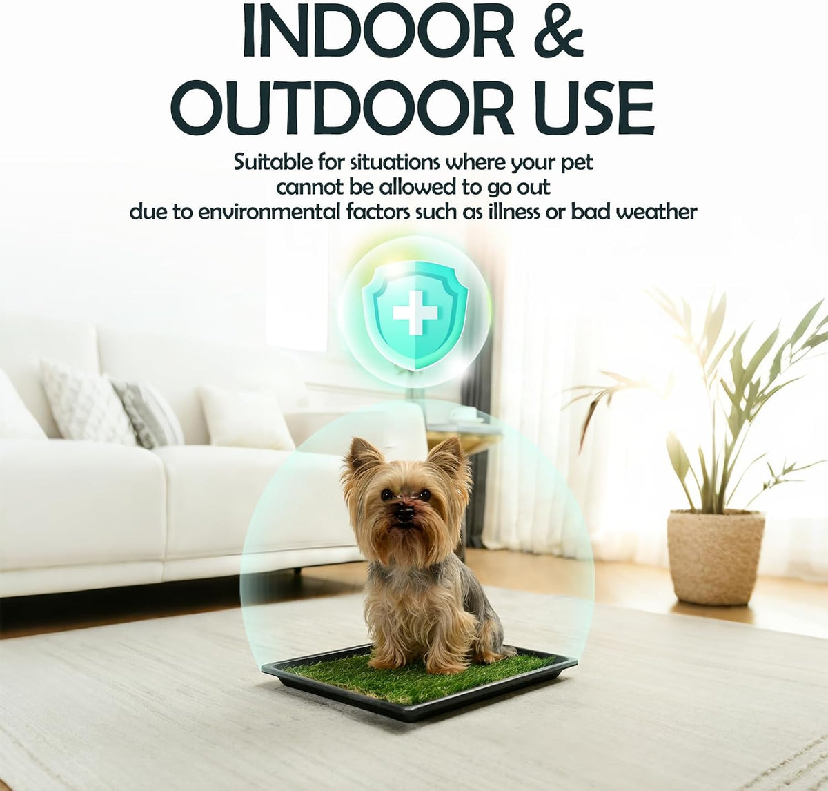 MEEXPAWS Dog Grass Pee Pads for Dogs with Tray - Small - 18 x 14 inch - image 3