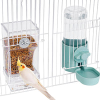 lemtrflo No Mess Bird Feeder Water Dispenser Set - blue