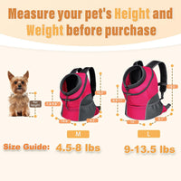 Dog Front Carrier Backpack, Adjustable Breathable Dog Backpack – Essentials for Dogs - Rose / Medium (4.5-8lbs) - image 2