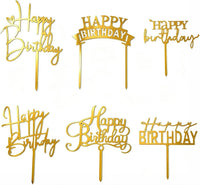 Gold Birthday Cake Topper - Gold