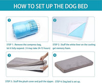 Orthopedic Memory Foam Dog Bed, Cooling Dog Beds Waterproof Pet Bed for Crate with Removable Washable Cover, L(35inch,65Lbs)
