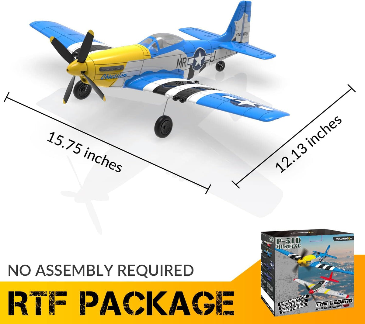 volantexrc RC Plane, 4CH Remote Control Airplane for Beginners & Adults – Fun for Kids & Family - Blue - image 3