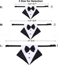 ADOGGYGO Dog Tuxedo Collar, Wedding Dog Bow Tie - Medium / Black&White - image 3