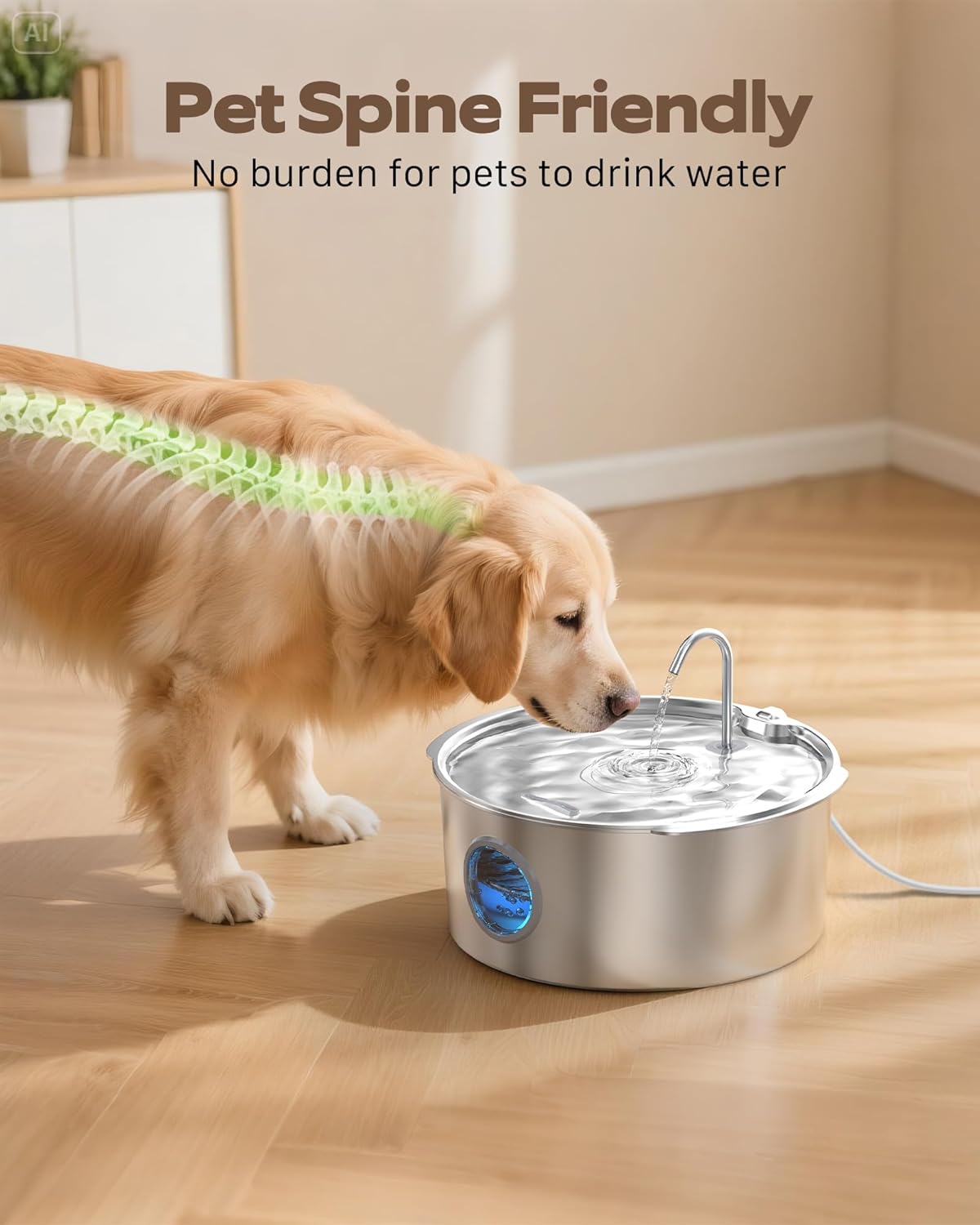 Dog Water Fountain for Large Dogs: Stainless Steel Dog Fountain Water - Dog Fountain - image 3