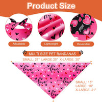 Fall Dog Bandanas Large 3PCS - red pink black / Small - image 3