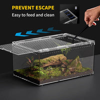 【No Assembly】 Reptile Tank Enclosure with Magnetic Button.16" * 10" * - 12" * 8" * 6" - image 3