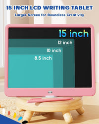 10 Inch LCD Writing Tablet for 3-8 Year Olds - Pink / 15 inch - image 2