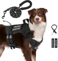 No Pull Tactical Dog Harness Medium Sized Dog, Service Dog Vest - X-Large(Chest:28.3-47.2",Neck:22.8-30.7") / Black