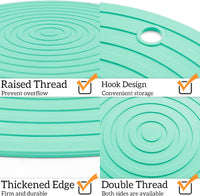 Pet Food Mat for Dog and Cat Placemat 2 Pcs - 9.5"L x 9.5"W / Green - image 4