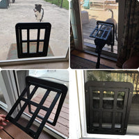 Dog Door for Screen Door, Cat Door Screen Small Dog Door Insert for Sliding Door Easy Install - 11.2" x 14.4" Black Large - image 4