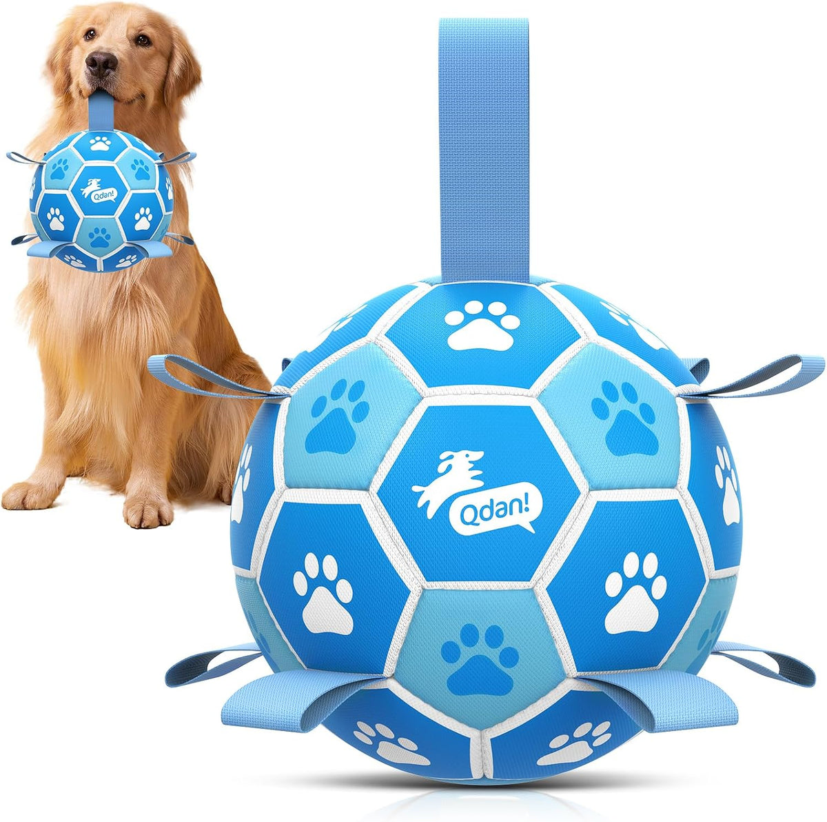QDAN Dog Balls, Outdoor Dog Toys - Large Size 3 / White-Blue