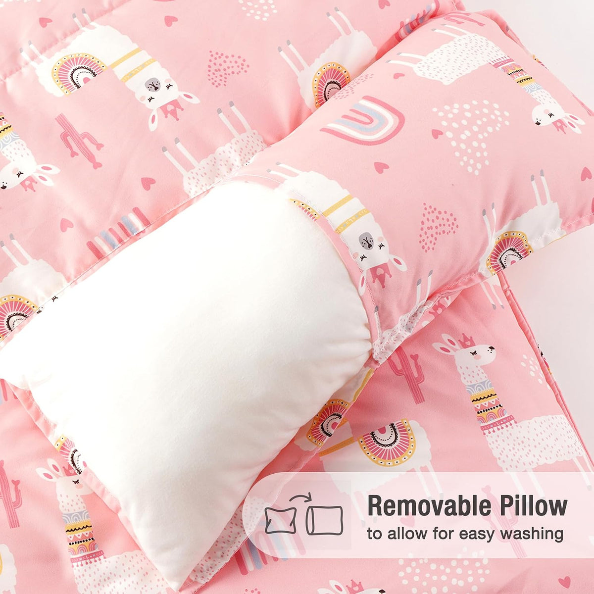 Bunnikins & Clover Toddler Nap Mat with Removable Pillow - Alpaca - image 3