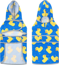 Dog Raincoat, Waterproof Dog Rain Jacket with Hood - Blue Duck / Small - image 3