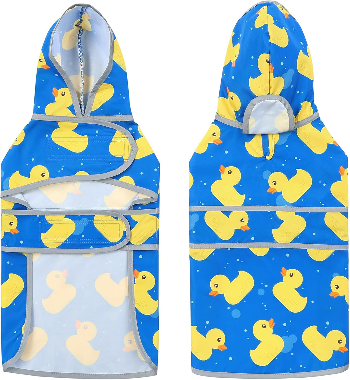 Dog Raincoat, Waterproof Dog Rain Jacket with Hood - Blue Duck / Small - image 3