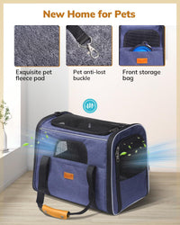 Morpilot Cat Carrier Soft for Large Medium Cats and Puppy up to – Essentials for Dogs - Dark Blue / 17.3"L x 12.2"W x 13.4"H - image 4