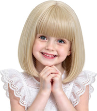PATTNIUM kids short chocolate brown bob wig with bangs - view 7