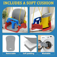 JWPEHOE foldable toddler swing with soft cushion and metal frame - view 11