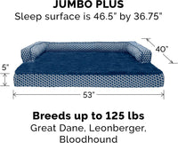 Furhaven Orthopedic Dog Bed for Large Dogs w/ Removable Bolsters - Diamond Blue (Plush & Woven Décor) / Jumbo Plus - image 2