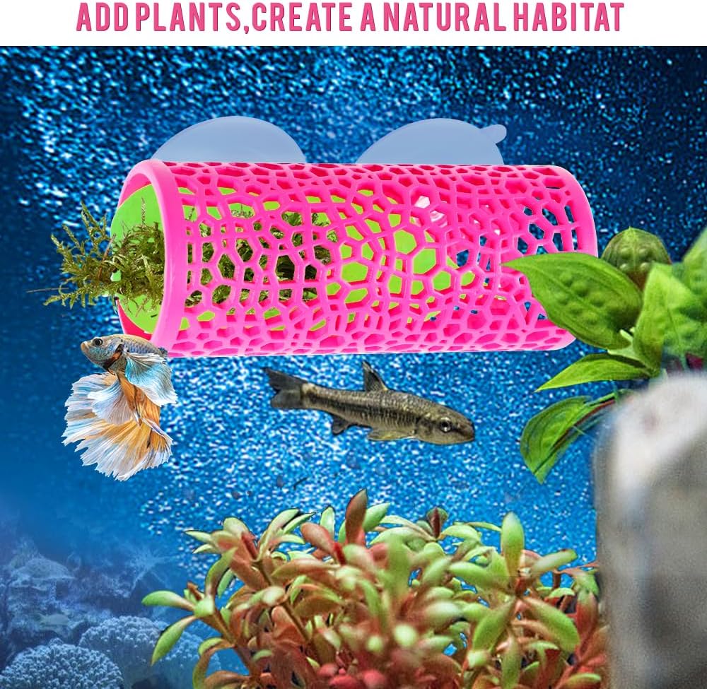 Abizoo Betta Fish Tunnel & Reptile Hide - Pink - image 3