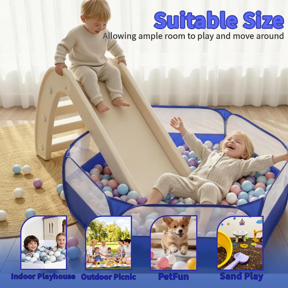 TRENDPLAY foldable pop up ball pit play tent for toddlers with storage bag - view 13