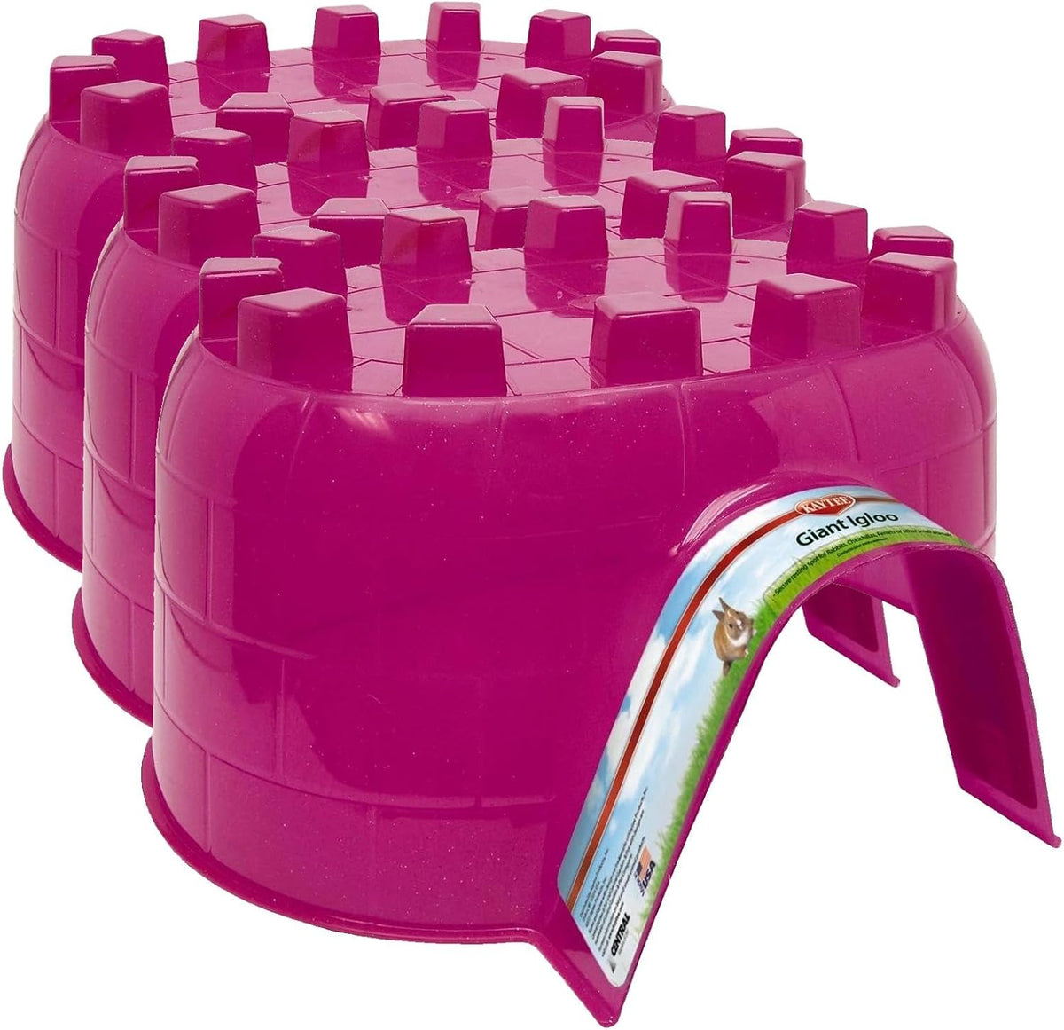 Kaytee Igloo Habitat Hideout for Hamster, Gerbil, Rat - Giant (Pack of 3)