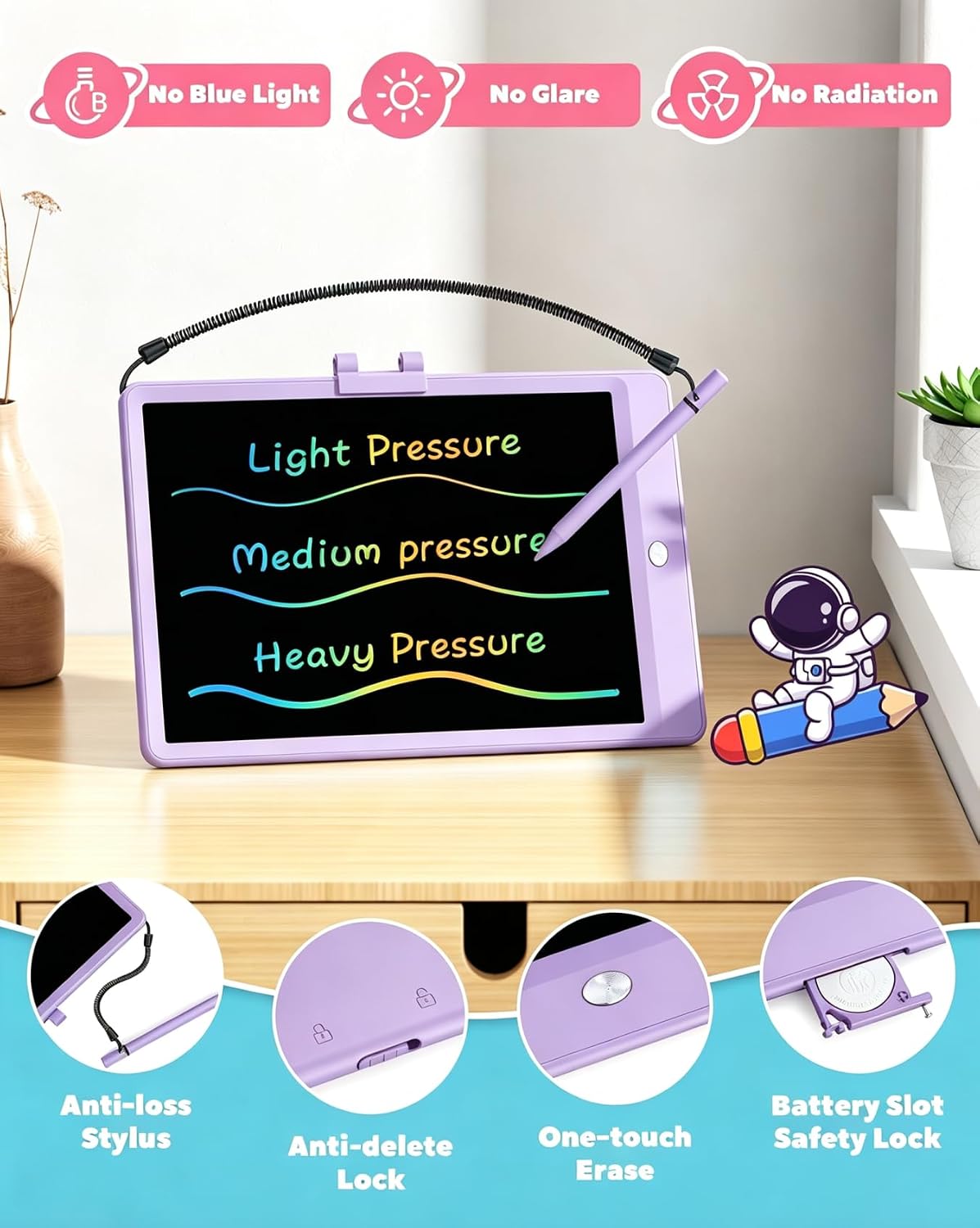 ORSEN LCD Writing Tablet 10 Inch - Purple / 16 inch - image 4