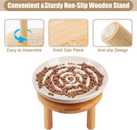 Elevated Slow Feeder Cat Bowls - apricot / elevated slow feeder with stand - image 2