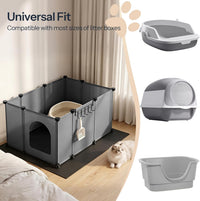 HOOBRO Cat Litter Box Enclosure with Large Oxford Mat - Grey - image 3