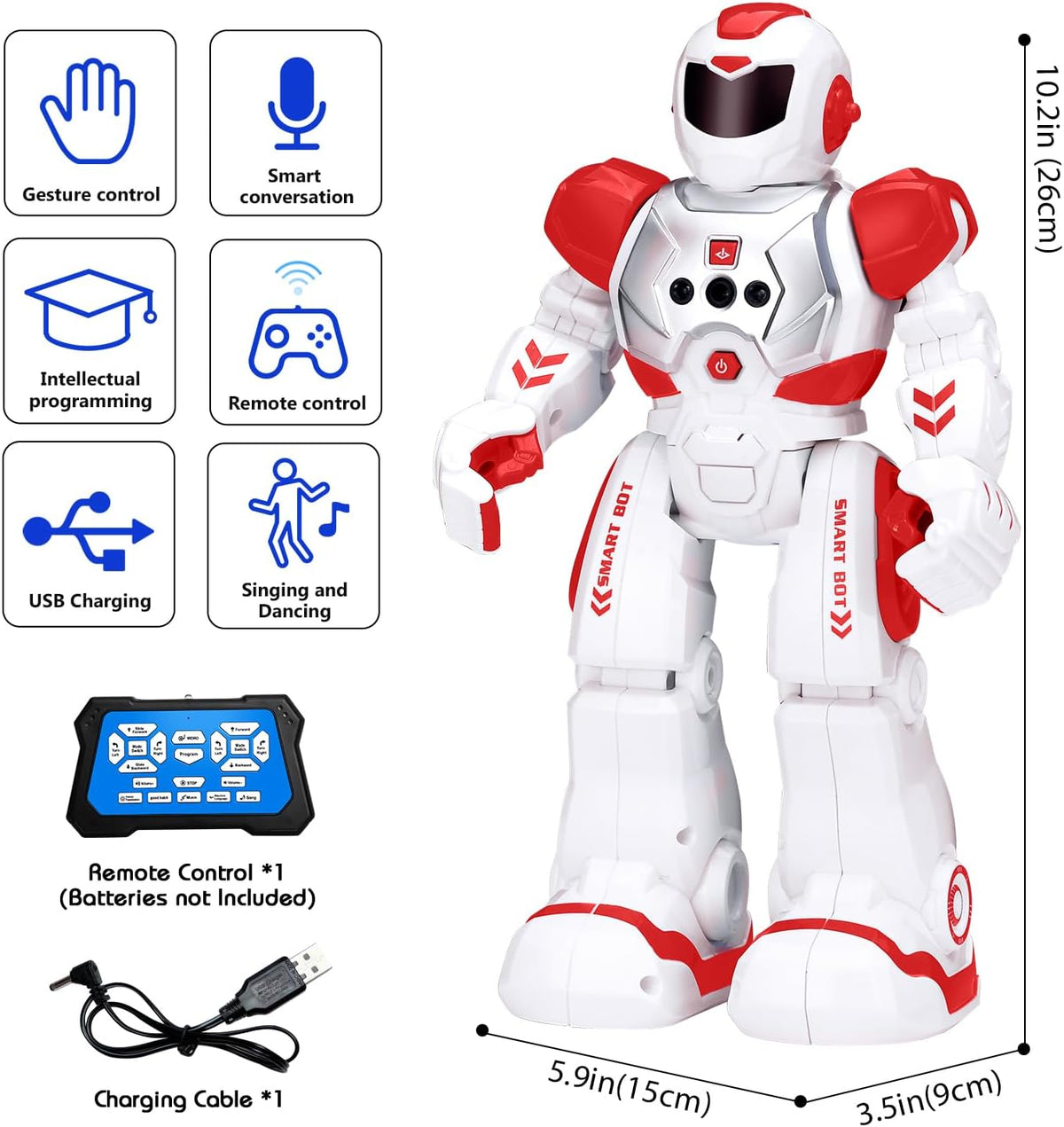 KingsDragon Robots Toy for Kids - Red - image 3