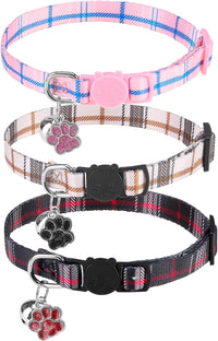 Breakaway Cat Collars with Bell - Plaid