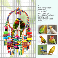 Bird Toys Bird Rope Ring Swing Perch with Corn Cob Cardboard Bagels - image 4