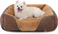 MIXJOY Dog Bed for Large Medium Small Dogs - Caramel Brown / M(25’’x 21’’x 8’’)