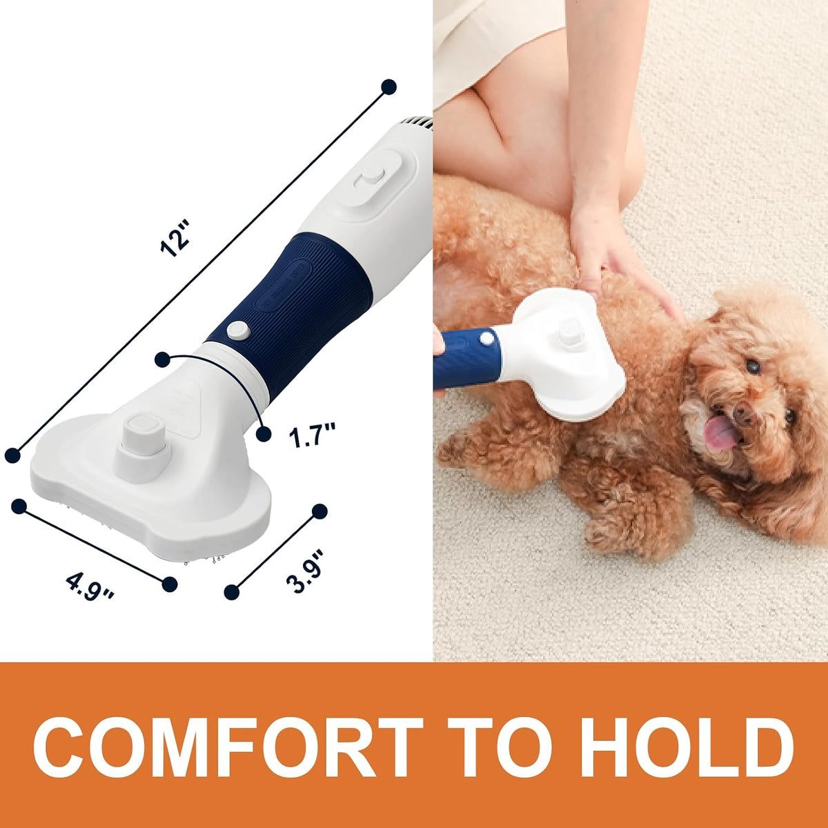 Professional Pet Grooming Dryer 3-in-1 Dog Blow Dryer with Brush - image 4