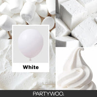 PartyWoo White Balloons 155pcs Matte White Latex Balloons Different - White-3051 / 5/10/12/18 inch - image 2