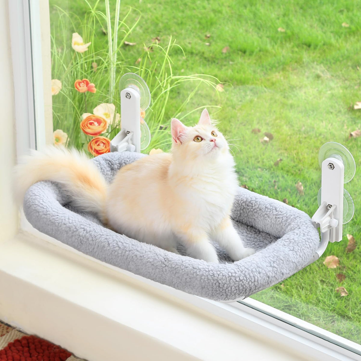 Zakkart Foldable Cat Hammock for Window – Essentials for Cats - Gray Bolster Bed / Medium