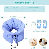 Cat Recovery Collar, Soft Adjustable Cat Cone Alternative, Lightweight Waterproof Fasteners Collars for Cats Kittens Puppies, After Surgery Stop Licking and Daily Use (Blue, M(Neck7.9-13.8"))