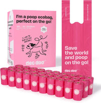 Deo Doo Dog Poop Bags with Handles & Holder, Peach Scented - Rose / 1 Count (Pack of 360)