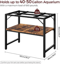 MAHANCRIS 20 Gallon Fish Tank Stand - Rustic Brown / 40-50 Gallon - image 2