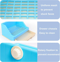 kathson Rabbit Litter Box Trainer Small Animal Potty Corner Toilet - Blue - image 4
