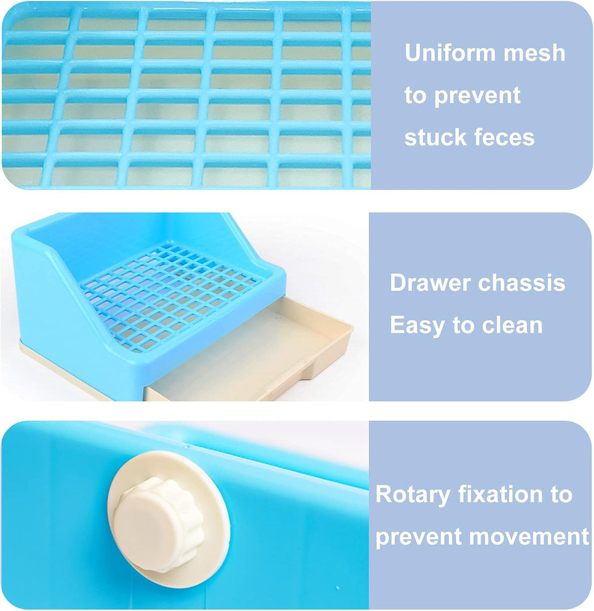 kathson Rabbit Litter Box Trainer Small Animal Potty Corner Toilet - Blue - image 4